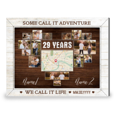 29th Anniversary We Call It Life Custom Photos Canvas Print