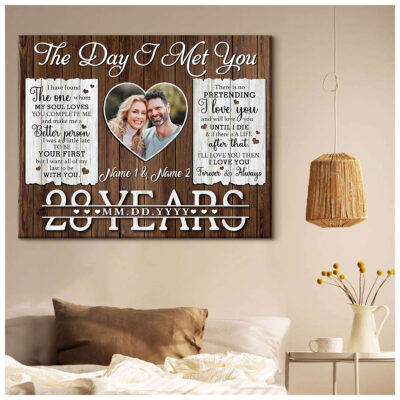 28 Years Anniversary The Day I Met You Custom Canvas Prints