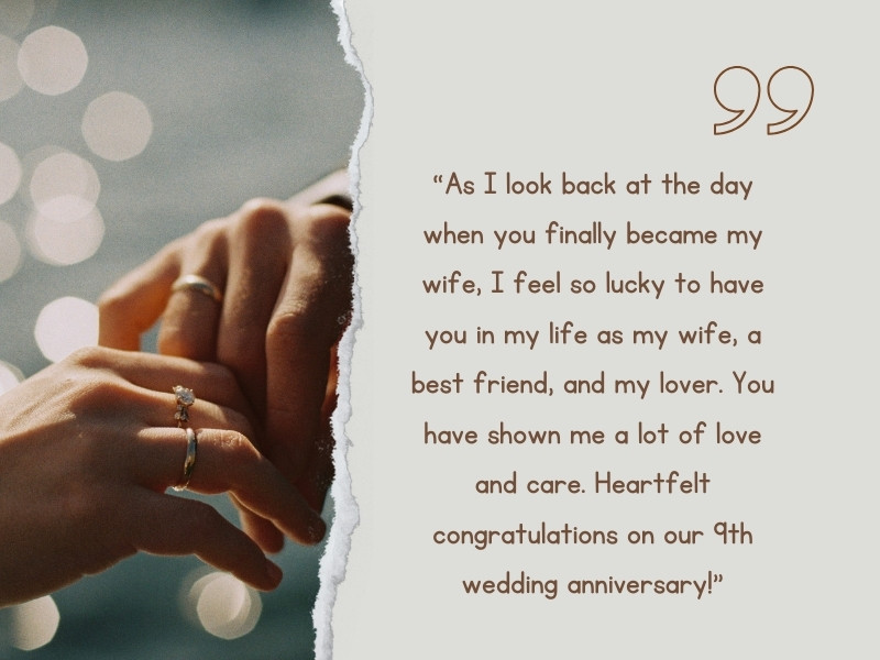 9 year anniversary card messages for wife