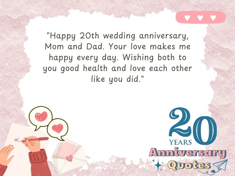 20 Year Anniversary Card Sayings For Parents