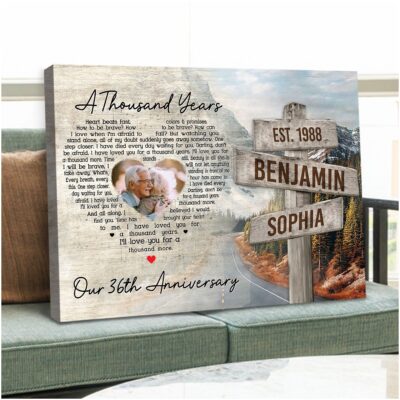 Heart-Shape Custom Song Lyrics Enchanting 36th Anniversary Gift For Couple