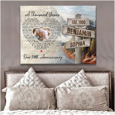 Heart-Shape Custom Song Lyrics Enchanting 34th Anniversary Gift For Couple