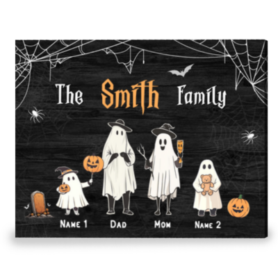 Personalized Halloween Decorations for Family Funny Canvas Print Wall Art