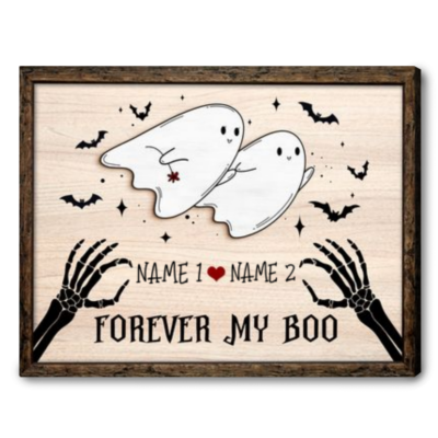 Unique Halloween Gift For Couple Custom Forever My Boo Canvas Wall Art