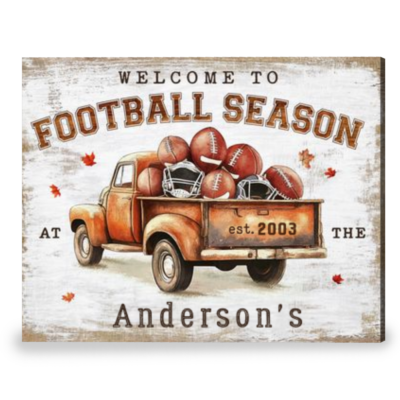 Personalized Football Decorations for Family Canvas Print Wall Art