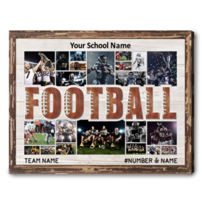 Football Lover Gift Custom Sports Photo Collage Canvas Print