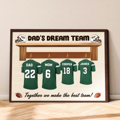 Personalized Football Family Canvas Print Football Player Gifts