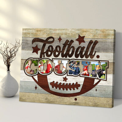 Personalized Photo Collage Gift For Football Cousin Football Players Canvas Print