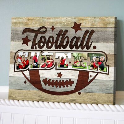 Personalized Photo Collage Gift For Football Sister Football Players Canvas Print