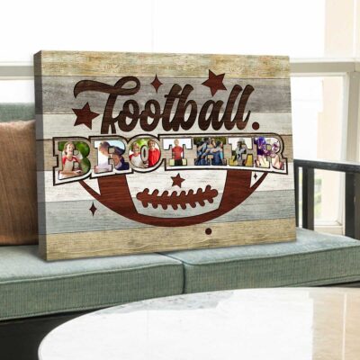 Personalized Photo Collage Gift For Football Brother Football Players Canvas Print