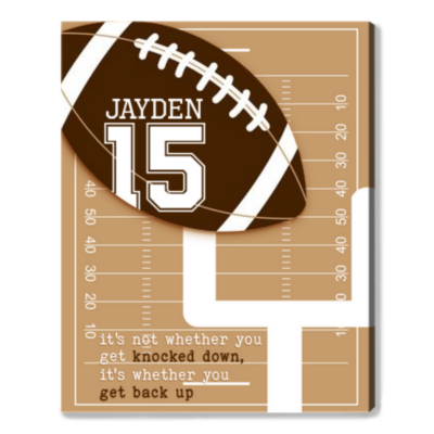 Football Player Gifts Personalized Football Canvas With Name And Number