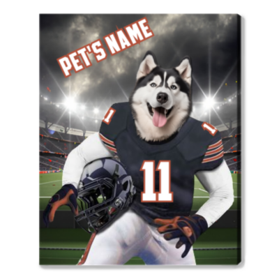 Football Team Custom Dog Portrait Gift American Football Fun Canvas Print