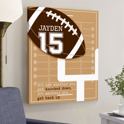 Football Player Gifts Personalized Football Canvas With Name And Number