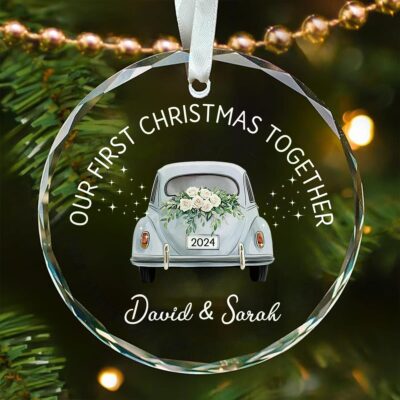 First Christmas Together Glass Ornament Xmas Gift Idea For Newlyweds