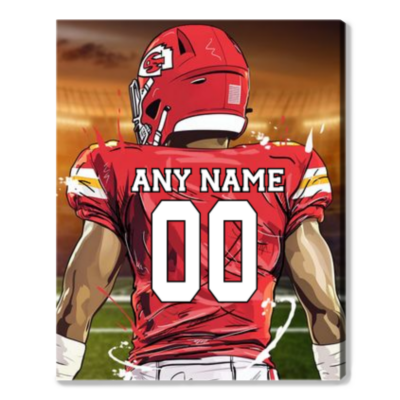 Football Player Gifts Personalized Favorite Football Team Canvas Print