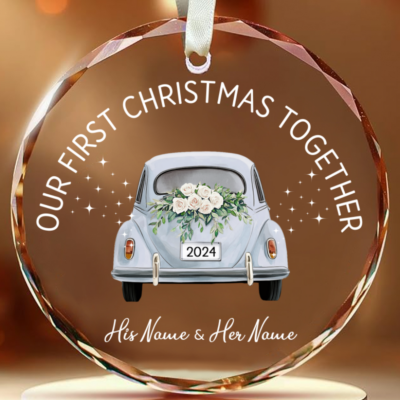 First Christmas Together Glass Ornament Xmas Gift Idea For Newlyweds