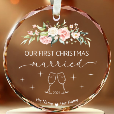 Our First Christmas Married Ornament Wedding Gift For Newlyweds