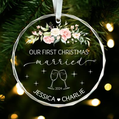 Our First Christmas Married Ornament Wedding Gift For Newlyweds