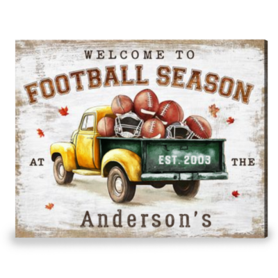 Football Season Decorations Custom Gifts for Football Lovers Canvas Print