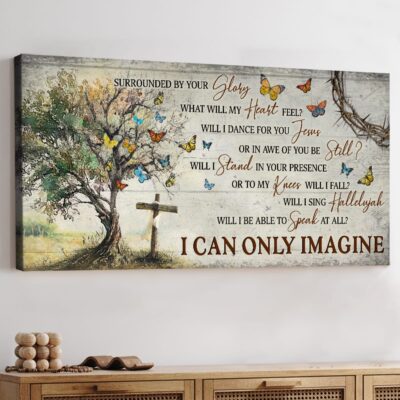 Butterfly Tree Inspirational Decor Gift Christian Bible Canvas Wall Art