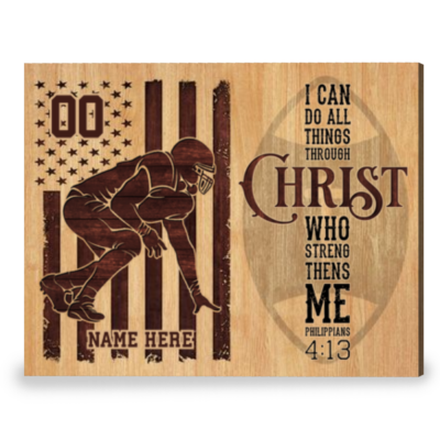 Personalized Gifts for Football Players Christ Canvas Print Wall Art