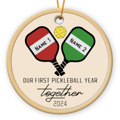 Couple Pickleball Ornament Custom Pickleball Players Name Gifts