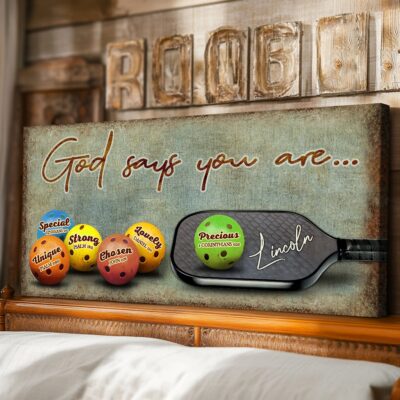 Inspirational Pickleball Gift Ideas Sport God Says You Are Wall Art Decor