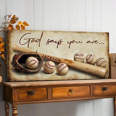 Inspirational Baseball Gift Ideas Sport God Says You Are Wall Art Decor