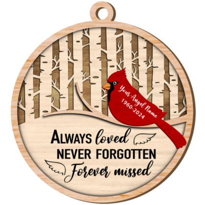 Personalized Sympathy Gift For Loved One Cardinal 2-Layered Wooden Ornament