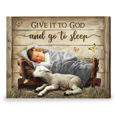 Sentimental Christian Wall Art Nativity Scene Canvas Print