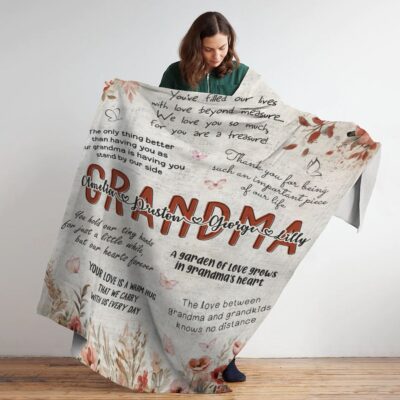 Personalized Gift for Grandma Messages to Grandma Fleece Blanket