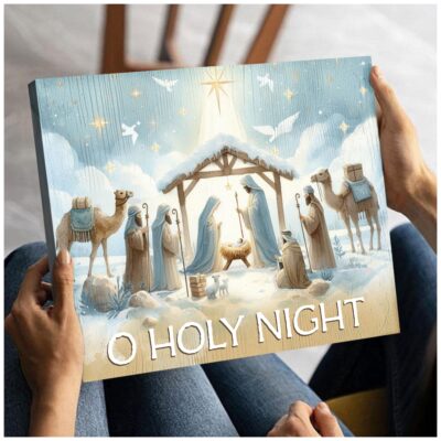 Nativity Art Christmas Wall Art The Birth Of Jesus Ready to Hang Canvas Print