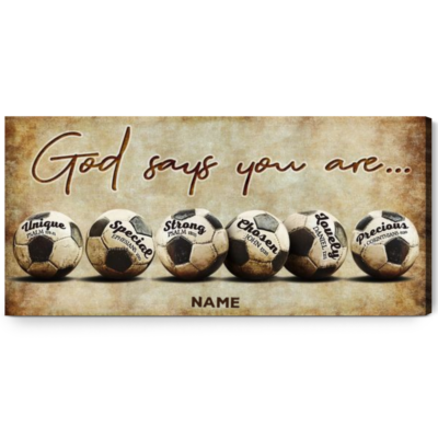 Inspirational Soccer Gift Ideas Sport God Says You Are Wall Art Decor