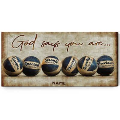 Inspirational Volleyball Gift Ideas Sport God Says You Are Wall Art Decor