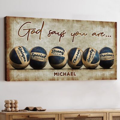 Inspirational Volleyball Gift Ideas Sport God Says You Are Wall Art Decor