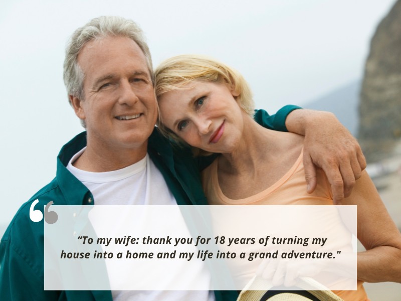 18 years of togetherness captions for wife