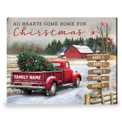 Christmas Gifts for a Family Custom Family Name Ready to Hang Canvas Print