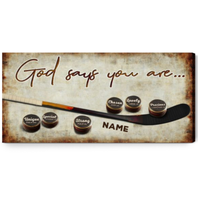 Inspirational Hockey Gift Ideas Sport God Says You Are Wall Art Decor