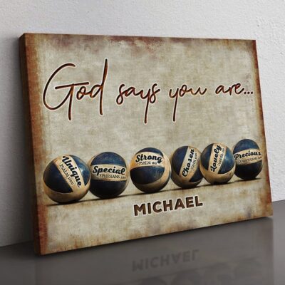 Inspirational Volleyball Gift Ideas Sport God Says You Are Canvas Print