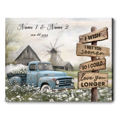 Best Couple Wedding Anniversary Gifts Farmhouse Old Truck Canvas Wall Art