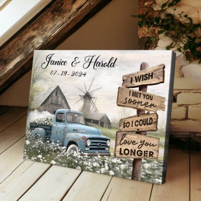 Best Couple Wedding Anniversary Gifts Farmhouse Old Truck Canvas Wall Art