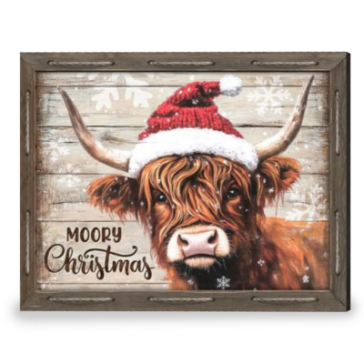 Rustic Farmhouse Decor Unique Cow Art Christmas Farm Gift Canvas Print