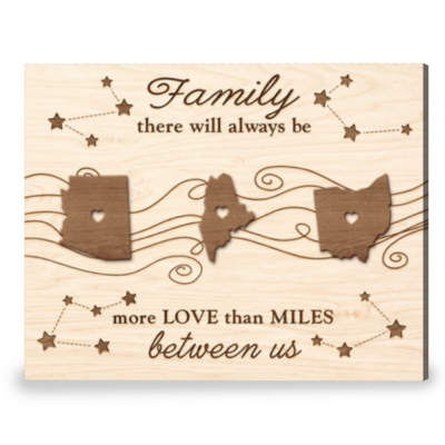 Gifts for Family Far Away Long Distance Gifts Personalized Canvas Wall Art