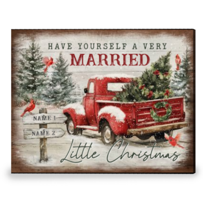 Customized Christmas Gifts for Couples Newlyweds Gifts Canvas Wall Art