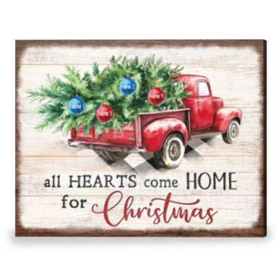 Family Christmas Sign Custom Gift for Family Ready to Hang Canvas Print