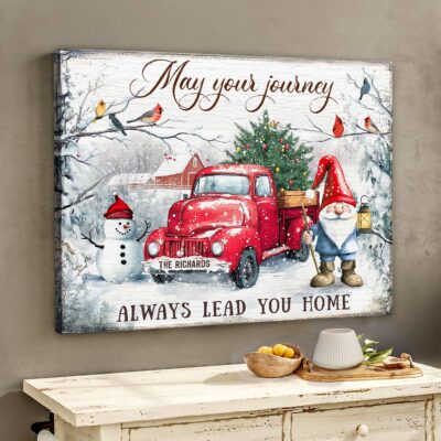 Christmas Red Truck Family Gift Custom Home Wall Art Decor