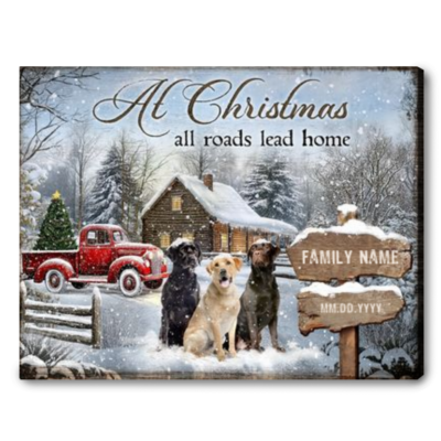 Christmas Family Gift Idea Personalized Home Canvas Decor