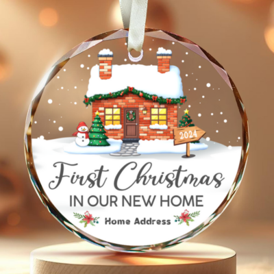 First Christmas In New Home Personalized New Home Glass Ornament