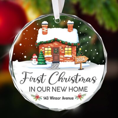 First Christmas In New Home Personalized New Home Glass Ornament