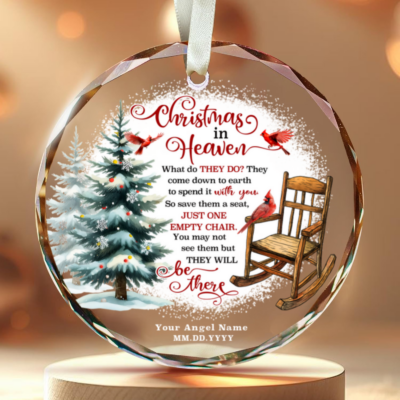 Memorial Cardinal Ornaments Gift Christmas In Heaven Custom Glass Ornament